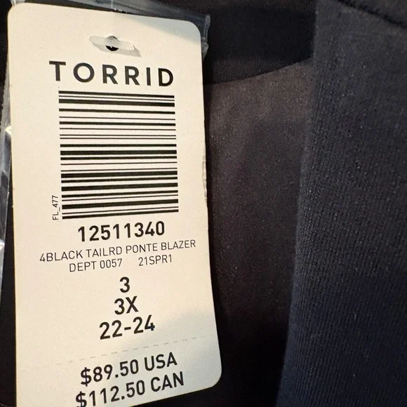 torrid Black Single-Button Blazer Jacket - Picture 4 of 5